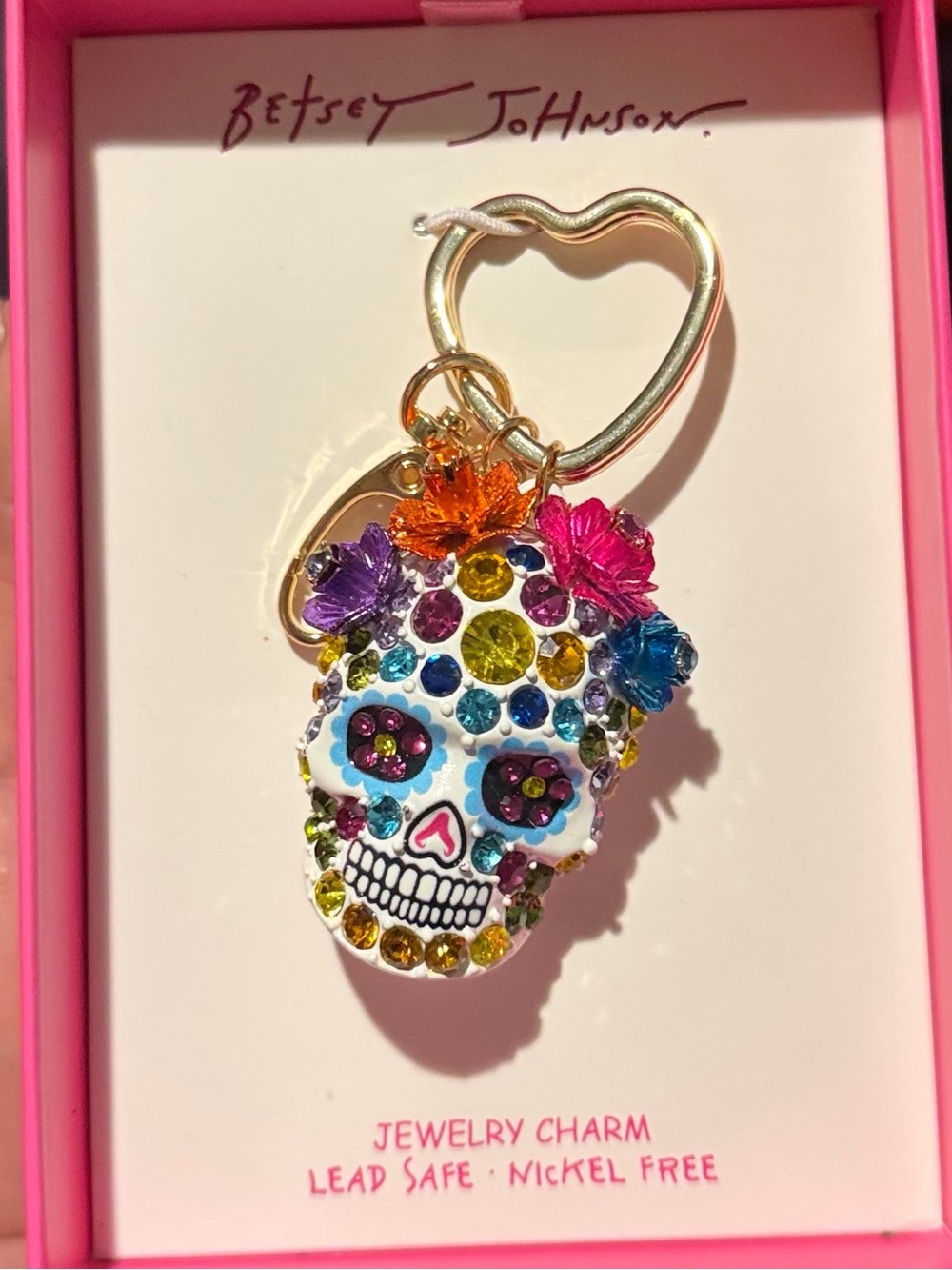 Betsey Johnson Dia de los Muertos Keychain/Purse Charm